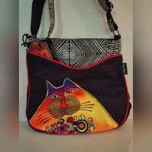 NEW Laurel Burch Cat A Bunch of Love Crossbody Shoulder Tote Travel Commute Bag